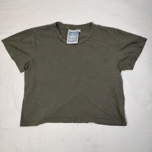 Jungmaven Hemp Organic Cotton T-Shirt Womens Size XS Olive Green Crop USA